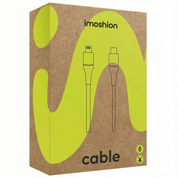 imoshion ﻿Câble Lightning vers USB-C - Non MFi - Textile tressé - 1,5 mètre - Blanc