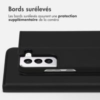 Accezz Étui de télephone Slim Folio en cuir de qualité supérieure Samsung Galaxy S22 Plus - Noir