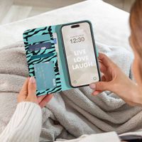 imoshion Étui de télephone portefeuille Design Apple iPhone 11 - Black Blue Stripes