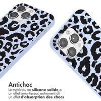 imoshion Coque design en silicone avec cordon Apple iPhone 14 Pro Max - Animal Lila