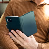 Selencia Étui portefeuille en cuir véritable Samsung Galaxy S7 - Vert