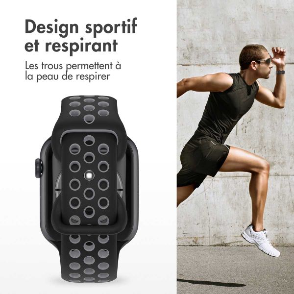 imoshion Bracelet Sport⁺ en silicone Apple Watch | 38/40/41/42 mm - Taille M/L - Black / Grey