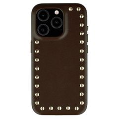 Selencia Coque arrière Studs avec MagSafe Apple iPhone 15 Pro - Cacao Crush