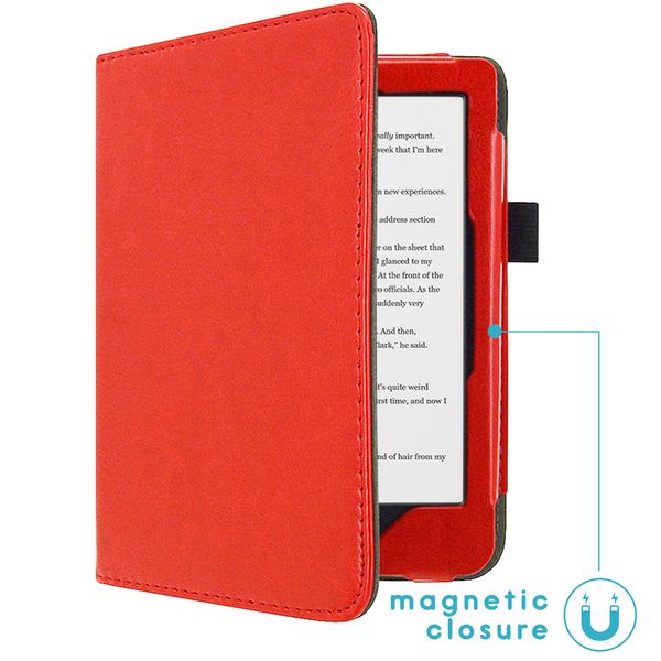 imoshion Étui de liseuse portefeuille en cuir végan Kobo Clara HD - Rouge