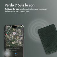 Accezz Porte-cartes en cuir magnétique - Compatible avec Apple Find My - Cedar Green