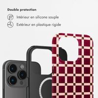 Selencia Coque arrière Vivid avec MagSafe Apple iPhone 15 Pro - Check This Burgundy