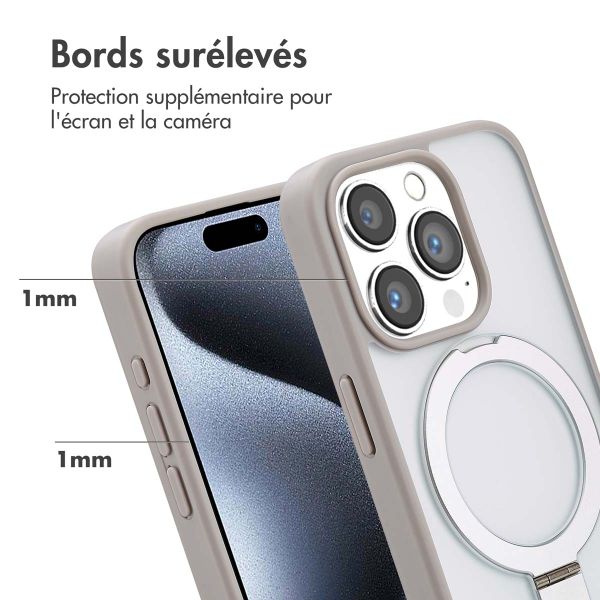 Accezz Coque Ring Stand avec MagSafe Apple iPhone 15 Pro - Gris