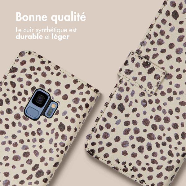 imoshion Étui de télephone portefeuille Design Samsung Galaxy S9 - Black And White Dots