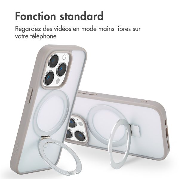 Accezz Coque Ring Stand avec MagSafe Apple iPhone 14 Pro - Gris
