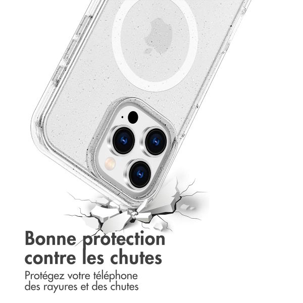 imoshion Coque Pailletée avec MagSafe Apple iPhone 16 Pro Max - Paillettes Transparent