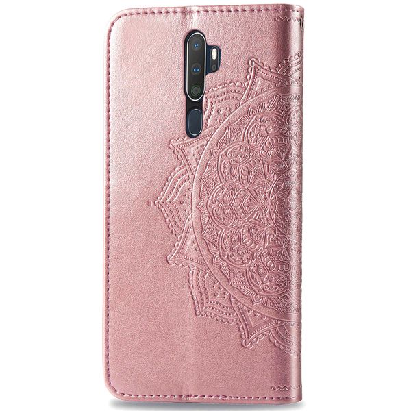 Etui de télephone portefeuille Mandala Oppo A5 (2020) / A9 (2020) - Rose Doré