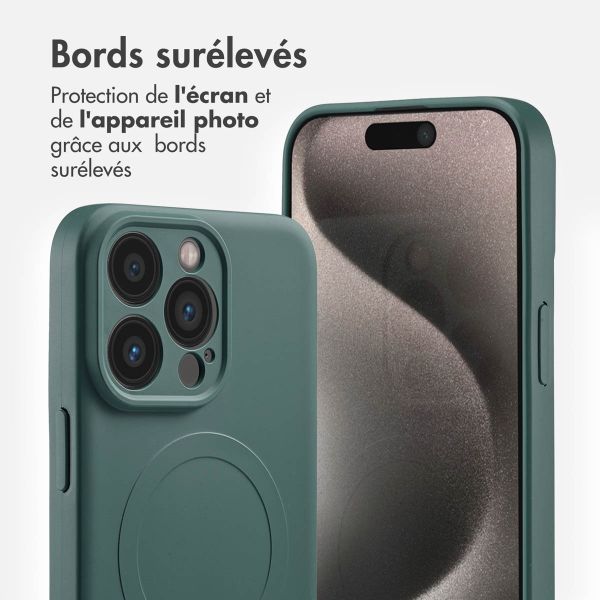 imoshion Coque Couleur avec MagSafe Apple iPhone 15 Pro Max - Vert foncé