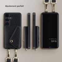 Selencia Coque de télephone Sera avec cordon et porte-cartes enveloppe Samsung Galaxy S24 - Noir