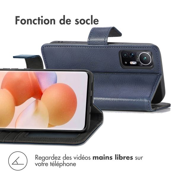 imoshion Étui de télephone portefeuille de luxe Xiaomi 12 / 12X - Bleu foncé