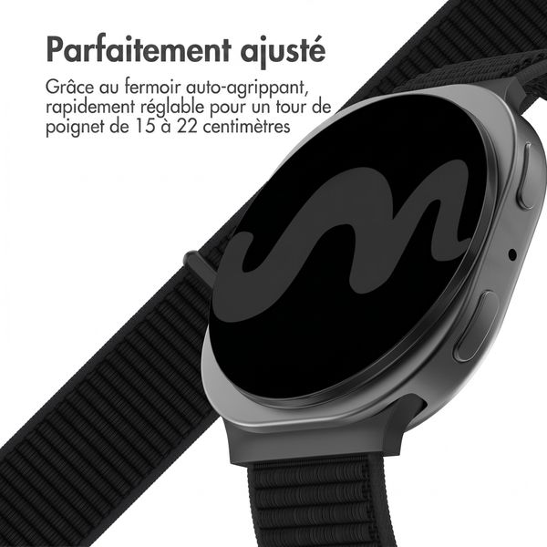 imoshion Bracelet en nylon Samsung Galaxy Watch 8 (40/44mm) / Classic (46mm) - Noir