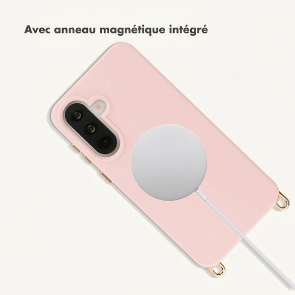 Selencia Coque arrière Rivièra avec MagSafe avec crochets amovibles Samsung Galaxy A37 (5G) - Sorbet Pink