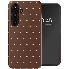 Selencia Coque arrière Vivid avec MagSafe Samsung Galaxy S25 - Happy Dots Chocolate