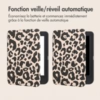 imoshion Étui de liseuse portefeuille design Pliable Kobo Clara Colour / BW - Leopard