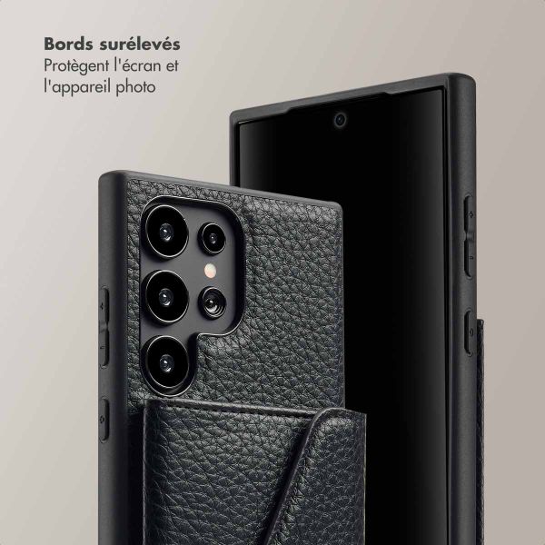 Selencia Coque de télephone Sera avec cordon et porte-cartes enveloppe Samsung Galaxy S24 Ultra - Noir