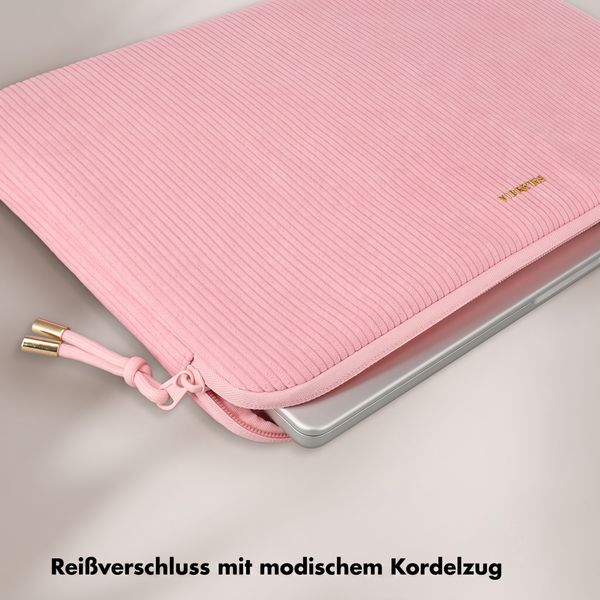 Selencia Pochette ordinateur Corduroy 15-16 pouces - Soft Blush
