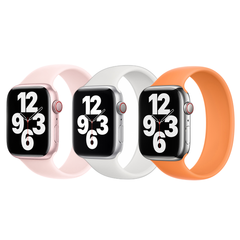 Apple 3 Pack Bracelet Boucle unique en Silicone Apple Watch | 38/40/41/42 mm - Taille 3 - Light pink/ White/ Marigold