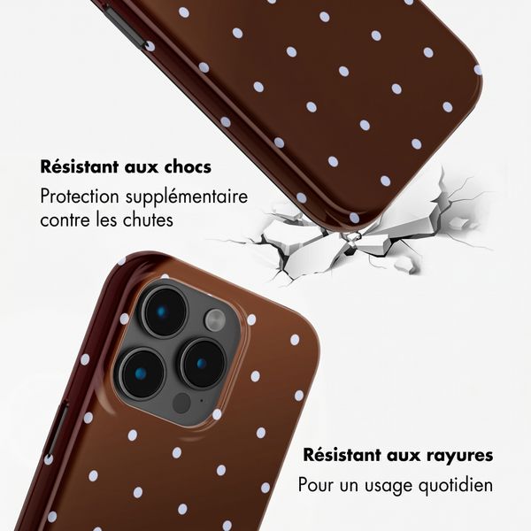 Selencia Coque arrière Vivid avec MagSafe Apple iPhone 15 Pro - Happy Dots Chocolate