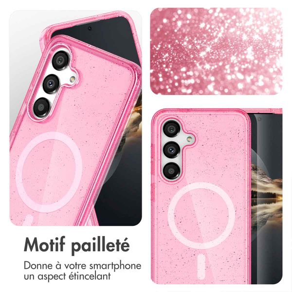 imoshion Coque Pailletée avec MagSafe Samsung Galaxy S24 - Paillettes Rose