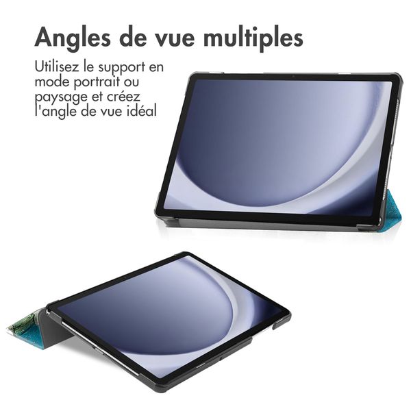 imoshion Coque tablette Design Trifold Samsung Galaxy Tab A9 Plus - Green Plant