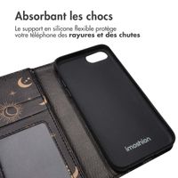 imoshion Étui de télephone portefeuille Design Apple iPhone SE (2022 / 2020) / 8 / 7 / 6(s) - Sky Black