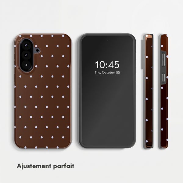 Selencia Coque arrière Vivid Samsung Galaxy A57 (5G) - Happy Dots Chocolate