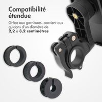imoshion Support de téléphone premium pour vélo - Résistant aux éclaboussures - Rotation à 360° - Universel - Noir