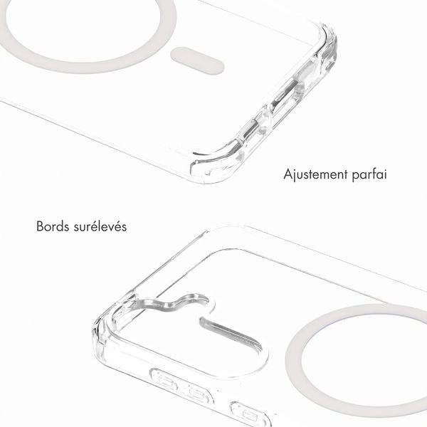 Selencia Coque arrière Rivièra MagSafe avec crochets amovibles Samsung Galaxy S25 / S24 - Transparent