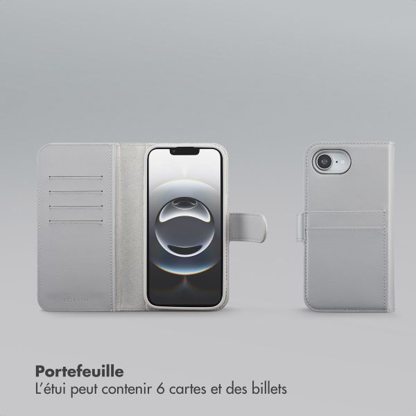 Selencia Étui portefeuille amovible Olyn avec MagSafe Apple iPhone 17e / 16e - Gris