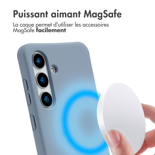 imoshion Coque arrière Color avec cordon amovible et MagSafe Samsung Galaxy S25 / S24 - Ash Blue