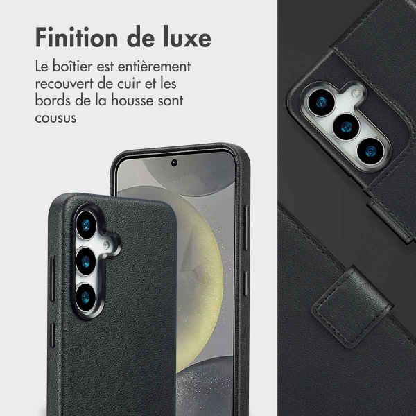 Accezz Étui de télephone portefeuille en cuir 2-en-1 avec MagSafe Samsung Galaxy S25 - Onyx Black