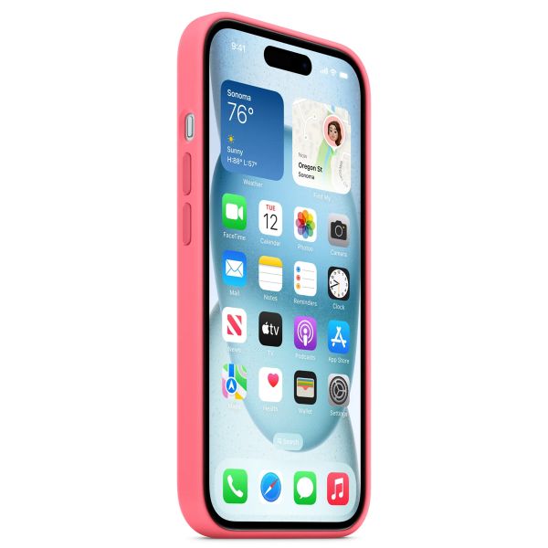 Apple Coque en silicone MagSafe Apple iPhone 15 - Rose
