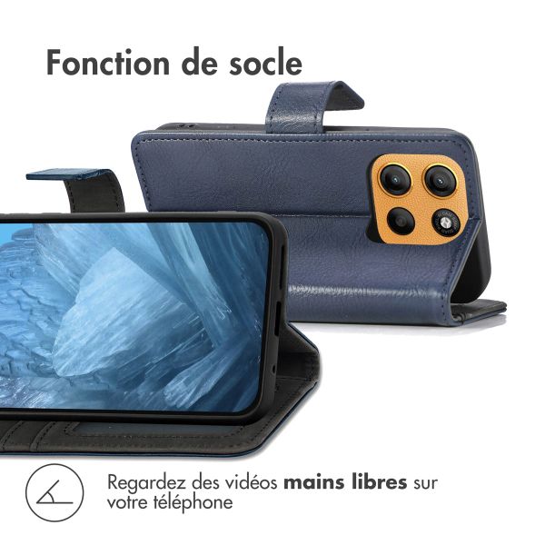 imoshion Étui de télephone portefeuille de luxe Motorola Moto G15 / G15 Power - Bleu foncé