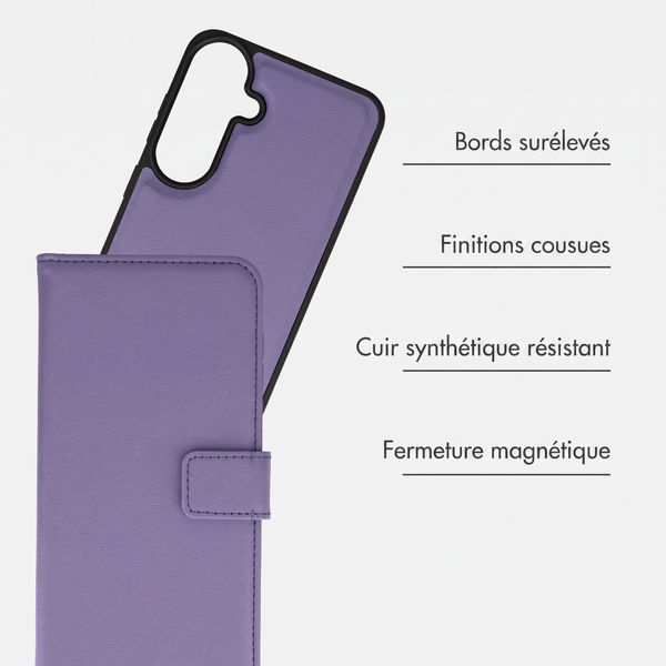 imoshion Étui portefeuille luxe 2-en-1 amovible Samsung Galaxy S26 FE - Violet