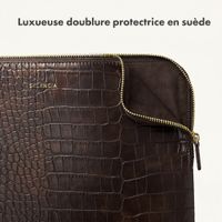 Selencia Pochette ordinateur Croco 14 pouces - Choco Brown
