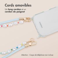 imoshion Ensemble de cordons de téléphone colorés avec perles – Bleu clair