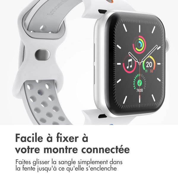 imoshion Bracelet Sport⁺ en silicone Apple Watch | 38/40/41/42 mm - Taille S/M - White Rainbow