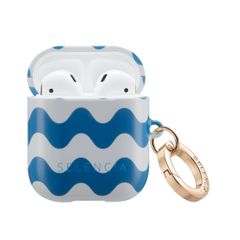 Selencia Coque Vivid  Apple Airpods 1 / 2 - Wave Vibes Classic Blue