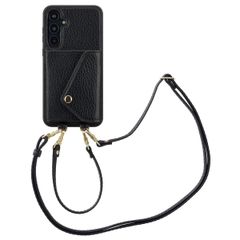 Selencia Coque de télephone Sera avec cordon et porte-cartes enveloppe Samsung Galaxy A55 - Noir