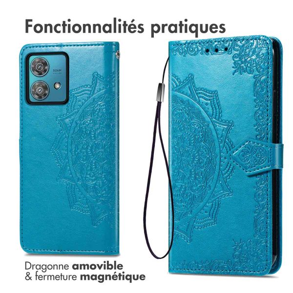 imoshion Etui de télephone Mandala Motorola Edge 40 Neo - Turquoise