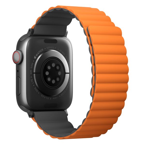 Uniq Bracelet Revix réversible Apple Watch | 44/45/46/49 mm - Charcoal (Grey/Orange)
