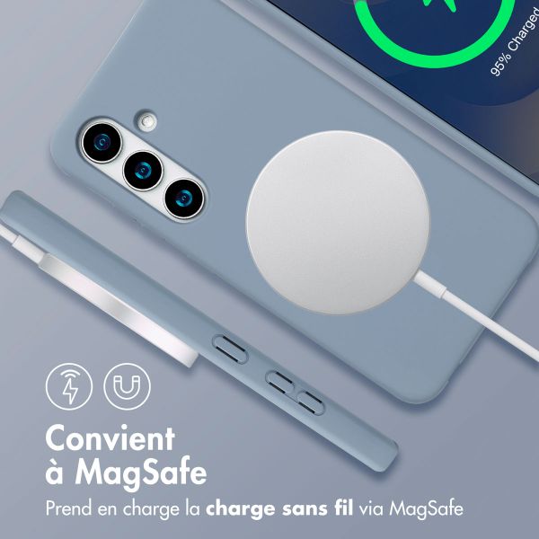 imoshion Coque arrière Color avec cordon amovible et MagSafe Samsung Galaxy S25 / S24 - Ash Blue