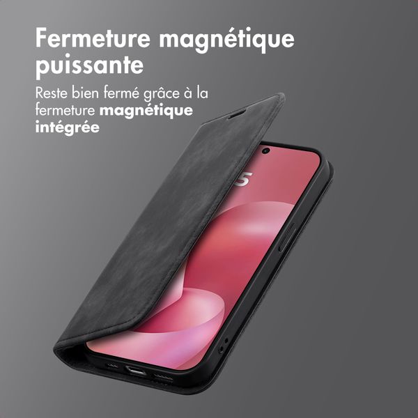 imoshion Étui de téléphone portefeuille Slim Motorola Moto G57 Power - Noir