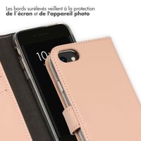 Selencia Étui portefeuille en cuir véritable Apple iPhone SE (2022 / 2020) / 8 / 7 / 6(s) - Dusty Pink