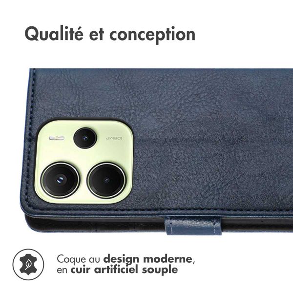 imoshion Étui de télephone portefeuille de luxe Xiaomi Redmi Note 14 (4G) - Bleu foncé