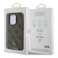 Guess Coque 4G Metal Logo MagSafe Apple iPhone 15 Pro - Marron